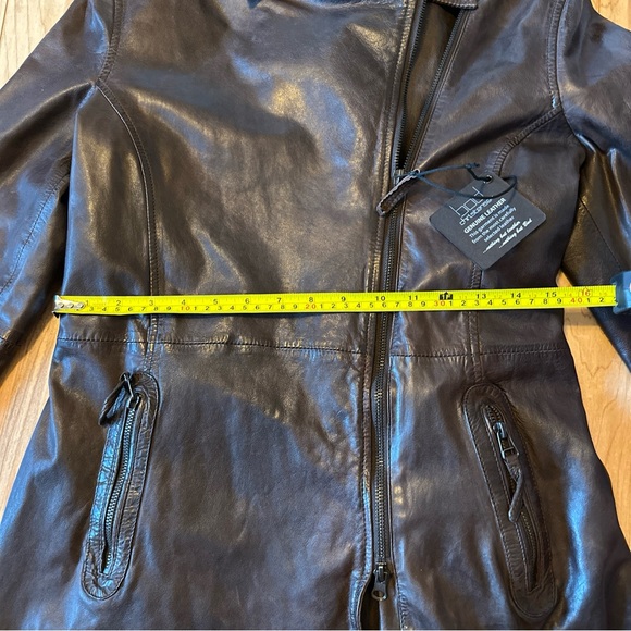 Bod Christensen Genuine Leather Women’s Mid Length Brown Jacket Size M NWT - Picture 13 of 16
